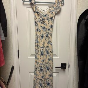 American Eagle Outfitters Blue Floral Maxi Pants